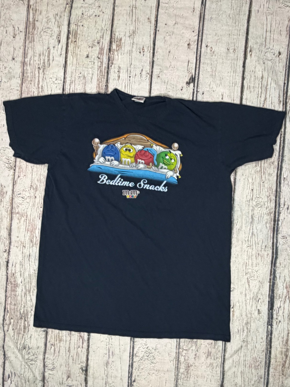 M&M's Chocolate Candy Crewneck Cartoon Blue Graphic Men's Tshirt